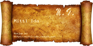 Mittl Ida névjegykártya